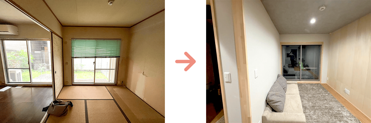 和室が洋室にリフォームされた画像